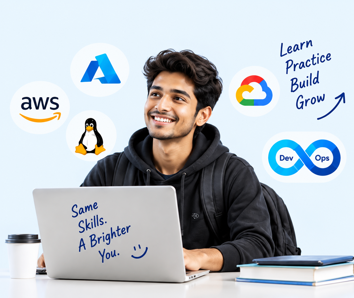Indian student learning Cloud and DevOps